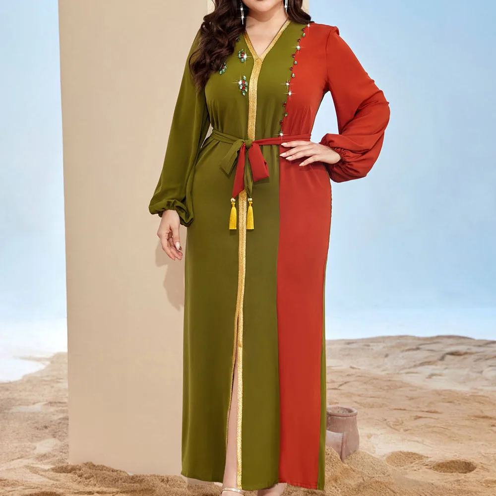 Plus Size Chic And Elegant Long Dresses For Women Patchwork Chubby Ladies Islamic Clothing Muslim Abaya Moroccan Caftan Dubai
Plus Size Chic And Elegant Long Dresses For Women Patchwork Chubby Ladies Islamic Clothing Muslim Abaya Moroccan Caftan Dubai