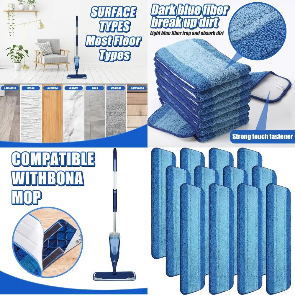 18 Washable Microfiber Pads for Bona Mop - Reusable Floor Cleaning Replacement Heads
18 Washable Microfiber Pads for Bona Mop - Reusable Floor Cleaning Replacement Heads