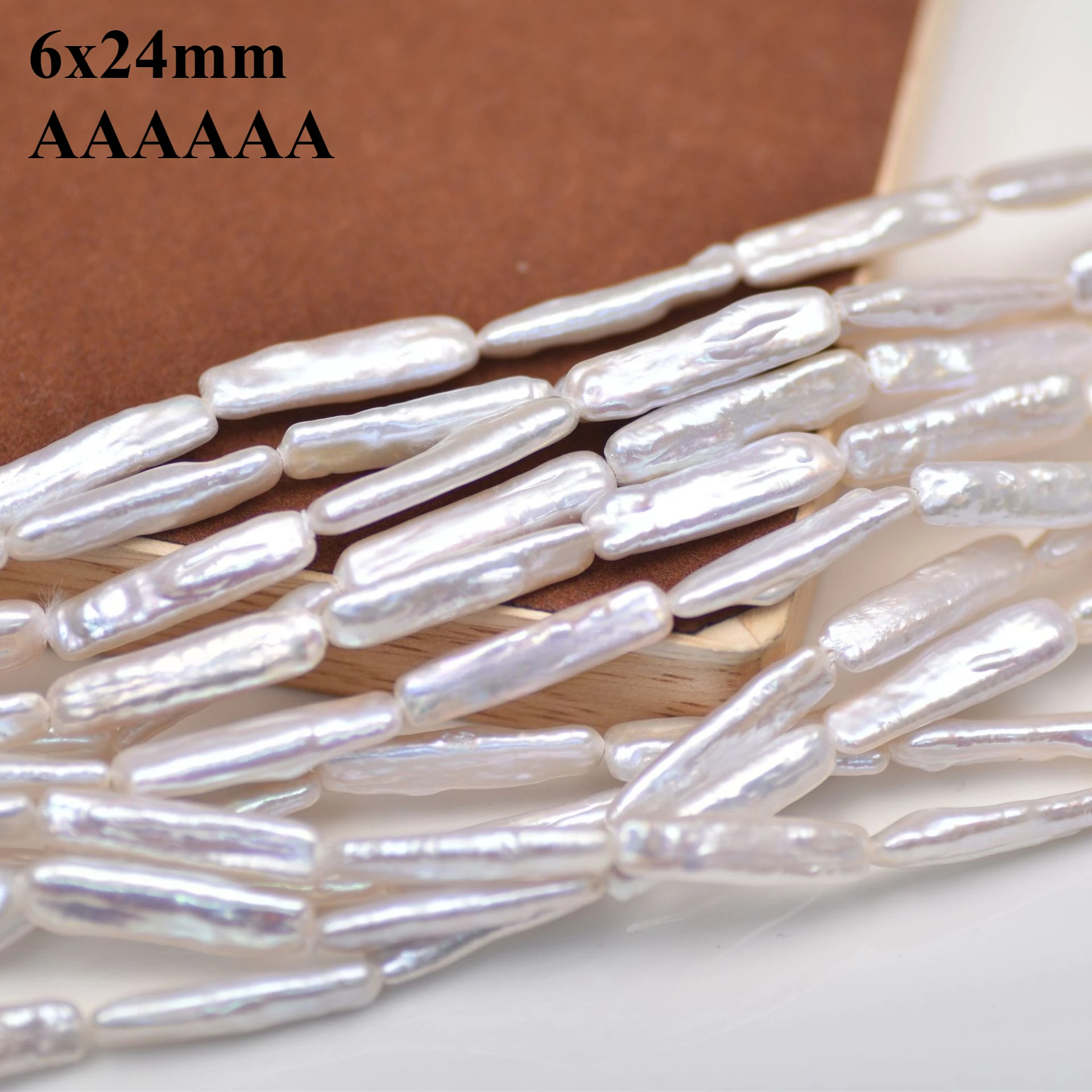 6x24mm 6A Natural Freshwater White Strip Glitter Pearl Lustrous Rare Bead Gift Jewelry Make DIY Necklace Bracelet Accessories
6x24mm 6A Natural Freshwater White Strip Glitter Pearl Lustrous Rare Bead Gift Jewelry Make DIY Necklace Bracelet Accessories
