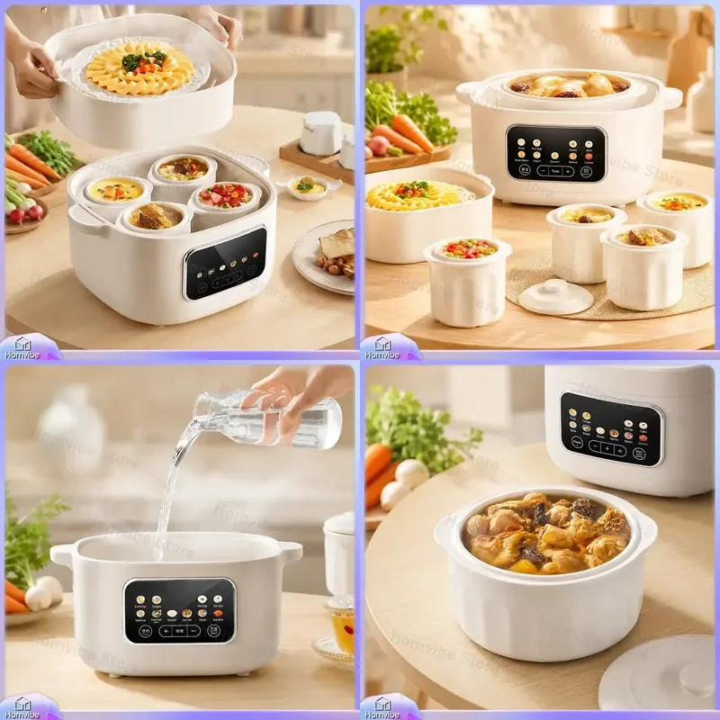 Electric Steamer with Inner Pot Multifunctional Healthy Soup Cooker for Kitchen Home Use Steam Cooker Food Steaming Appliance
Electric Steamer with Inner Pot Multifunctional Healthy Soup Cooker for Kitchen Home Use Steam Cooker Food Steaming Appliance