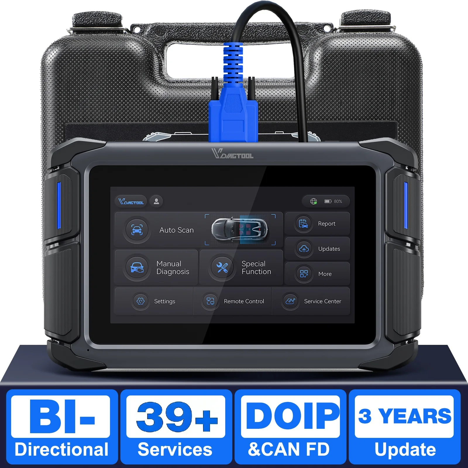 Автосканер VDIAGTOOL VD70 OBD2: полная диагностика системы, кодирование ЭБУ, 39+ функций сброса, данные в реальном времени, Auto VIN, CANFD
Автосканер VDIAGTOOL VD70 OBD2: полная диагностика системы, кодирование ЭБУ, 39+ функций сброса, данные в реальном времени, Auto VIN, CANFD