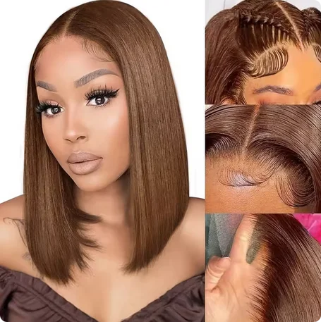 Brown Blonde Bob Wig Short Straight HD Lace Front Synthetic Wigs for Women 13x4 Natural Looking Lace Frontal for Daily Party Use
Brown Blonde Bob Wig Short Straight HD Lace Front Synthetic Wigs for Women 13x4 Natural Looking Lace Frontal for Daily Party Use