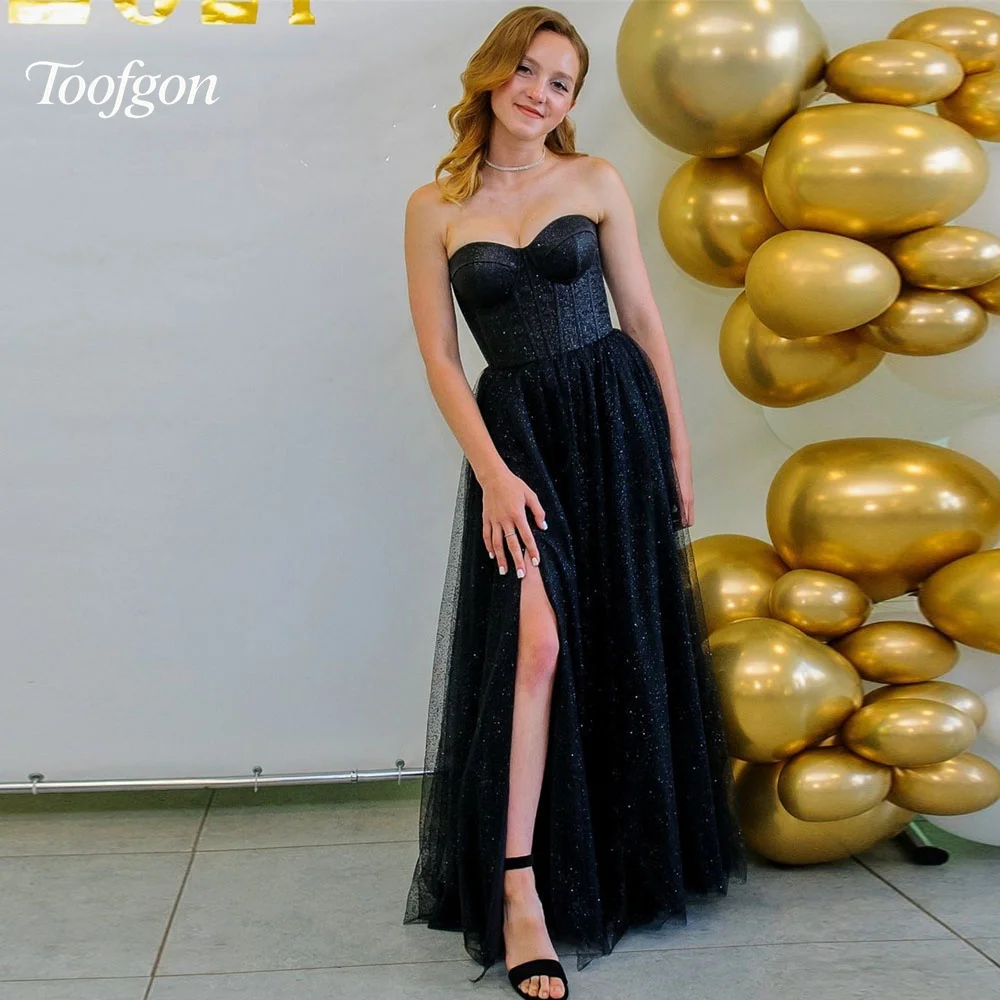 Toofgon Sparkly Sweetheart Black Evening Dresses A-Line Shiny Tulle Prom Dresses Customized Women Special Occasion Party Gowns
Toofgon Sparkly Sweetheart Black Evening Dresses A-Line Shiny Tulle Prom Dresses Customized Women Special Occasion Party Gowns