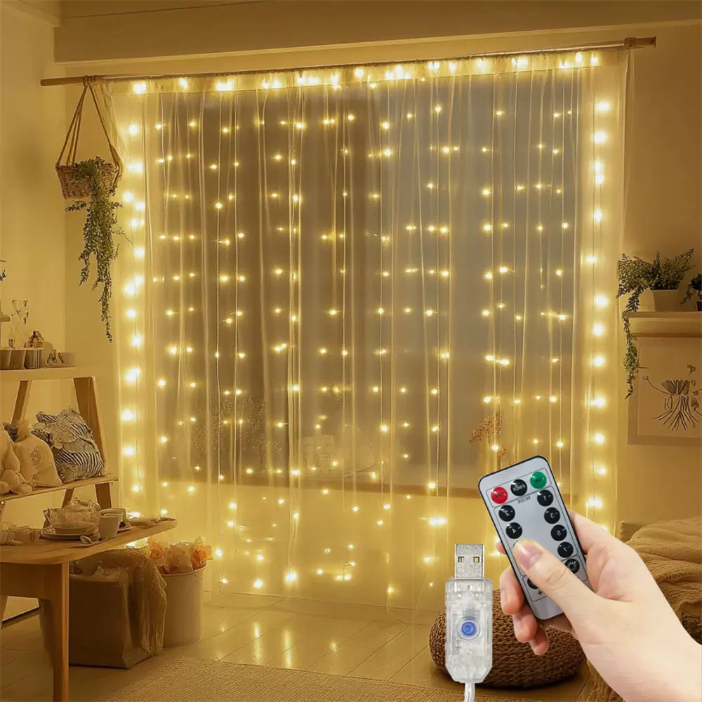 8 Modes USB Fairy LED Curtain String Lights Ramadan Home Decoration 2026 Valentine's Day Wedding Party Outdoor Garden Garland
8 Modes USB Fairy LED Curtain String Lights Ramadan Home Decoration 2026 Valentine's Day Wedding Party Outdoor Garden Garland