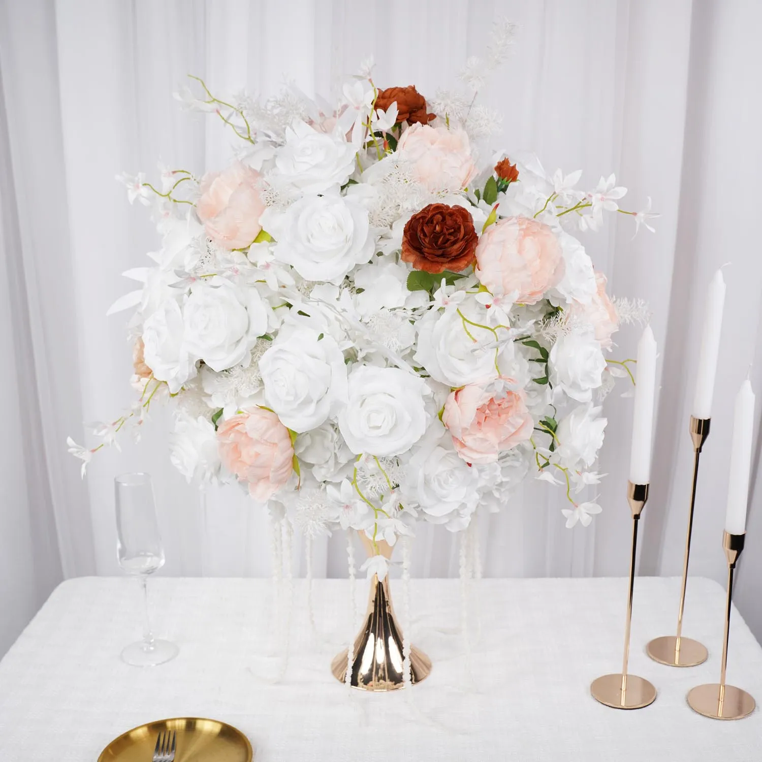 Uflower 50cm white Pink Rose Peony Table Centerpiece Floral Ball Wedding Table Deor Flower Arrangement Party Stage Props Display
Uflower 50cm white Pink Rose Peony Table Centerpiece Floral Ball Wedding Table Deor Flower Arrangement Party Stage Props Display