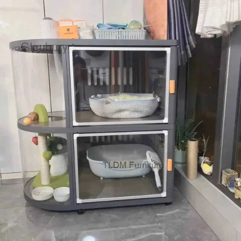 Cat Panoramic Use Villa Luxury Home for Space-saving Cat Cages Multi-level Indoor Pet Cage House Movable Pet Shop Cat Cabinet
Cat Panoramic Use Villa Luxury Home for Space-saving Cat Cages Multi-level Indoor Pet Cage House Movable Pet Shop Cat Cabinet