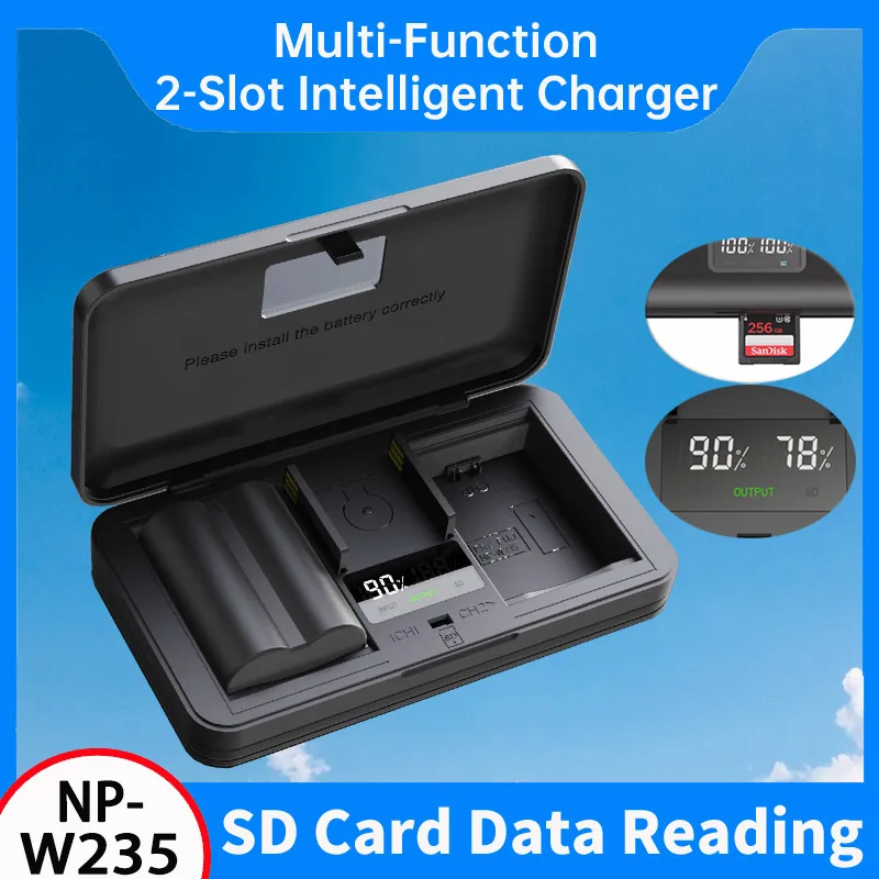 NP-W235 Battery Charger, with SD card reading function For Fuji X-T5, X-T4, X-S20, GFX 100S II, GFX 50S II, X-H2S, X-H2 Camera
NP-W235 Battery Charger, with SD card reading function For Fuji X-T5, X-T4, X-S20, GFX 100S II, GFX 50S II, X-H2S, X-H2 Camera