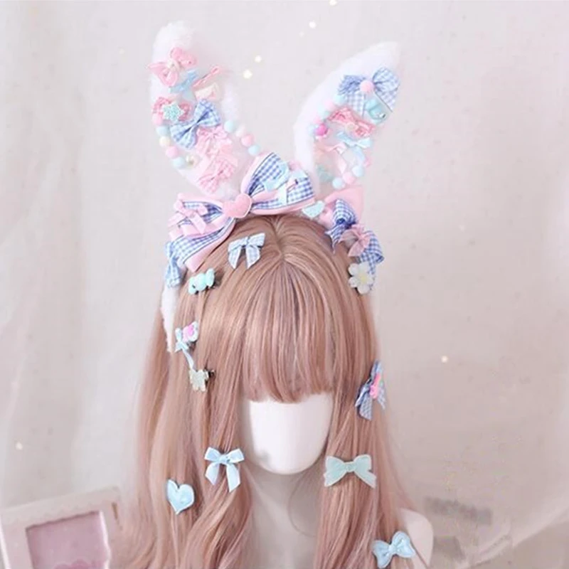 Cute Maid Headwear Cosplay Handmade ABDL Lolita Rabbit Ear Headband KC Sweet Bow Strawberry Candy Hair Band Hair Accessory Prop
Cute Maid Headwear Cosplay Handmade ABDL Lolita Rabbit Ear Headband KC Sweet Bow Strawberry Candy Hair Band Hair Accessory Prop