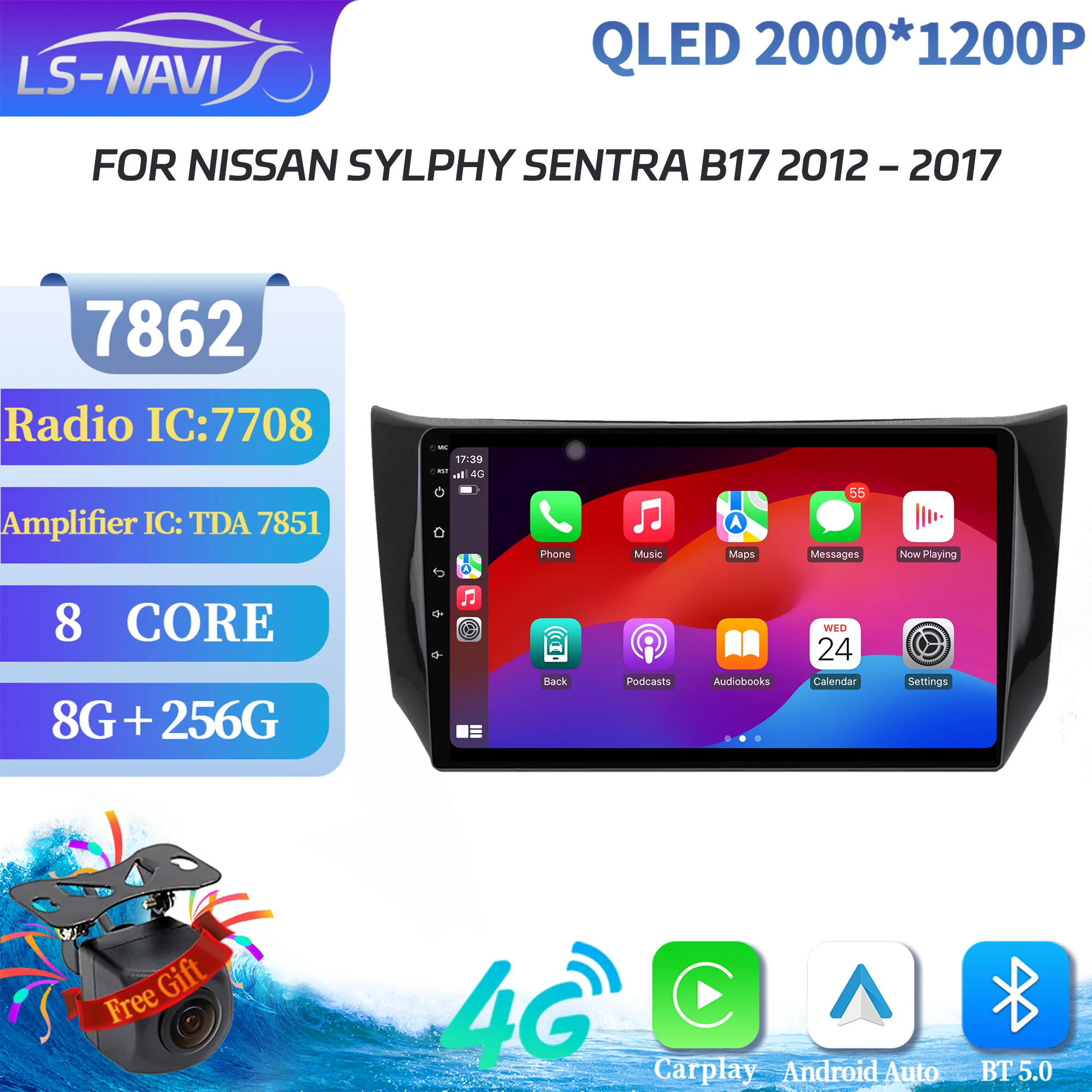 For Nissan Sylphy Sentra B17 2012-2017 Car Radio Multimedia Video Player Navigation GPS CarPlay Android 14 Touch 2K QLED Screen
For Nissan Sylphy Sentra B17 2012-2017 Car Radio Multimedia Video Player Navigation GPS CarPlay Android 14 Touch 2K QLED Screen