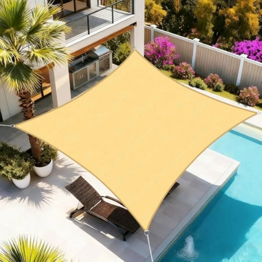 Sun Shade Sail, 16'X20' Sand Rectangular, Curved Edged Commercial Grade 185GSM Permeable Outdoor Shade Cloth for Deck, Backyard
Sun Shade Sail, 16'X20' Sand Rectangular, Curved Edged Commercial Grade 185GSM Permeable Outdoor Shade Cloth for Deck, Backyard
