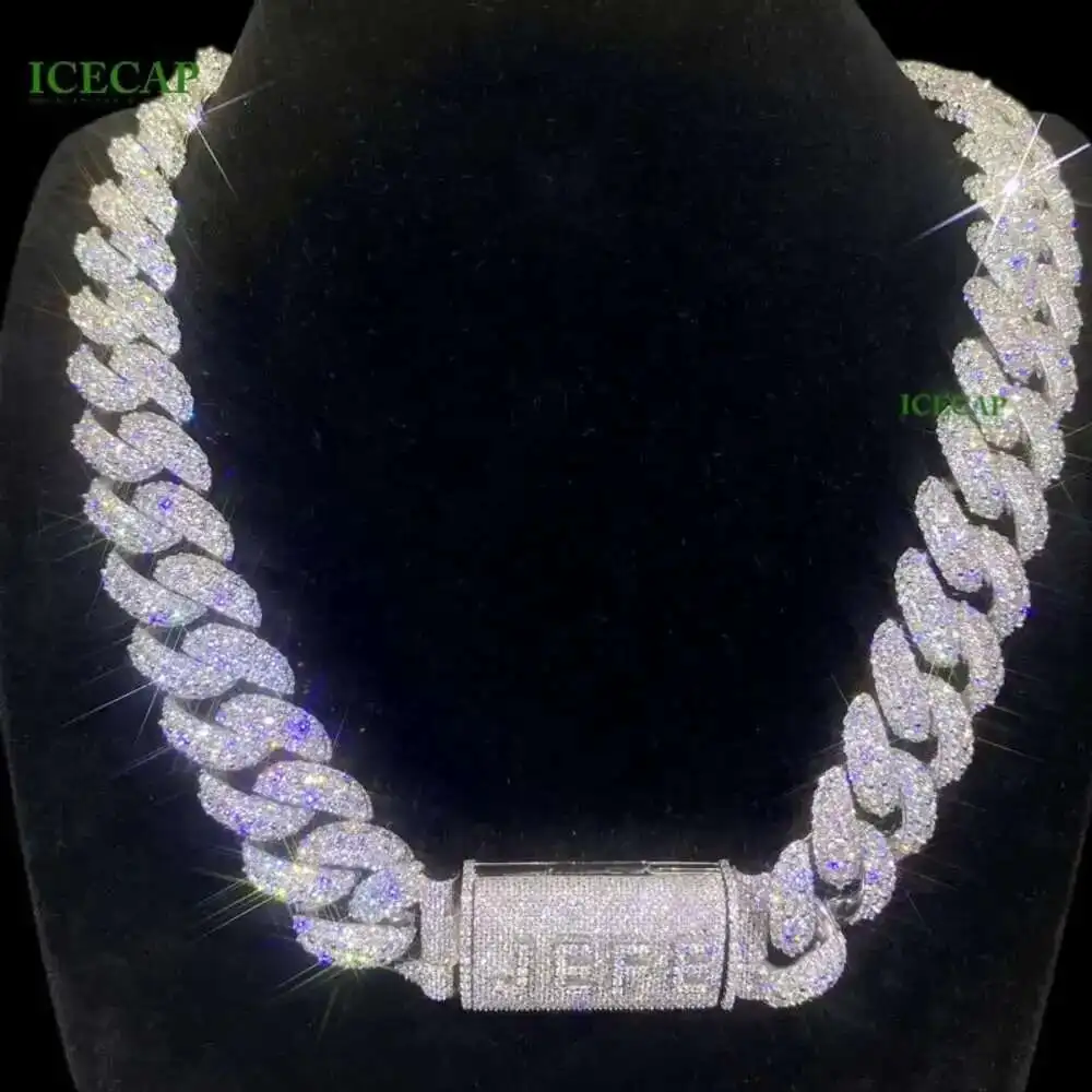 Hip Hop Men Custom Necklace Luxury 20mm Vvs Moissanite Diamond 925 Silver Cuban Link Chain Necklace
Hip Hop Men Custom Necklace Luxury 20mm Vvs Moissanite Diamond 925 Silver Cuban Link Chain Necklace