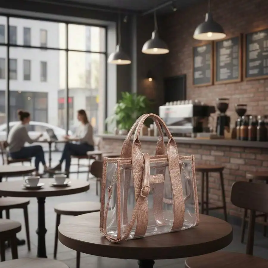 Transparent PVC Handbag With Dual Handles And Adjustable Strap For Women
Transparent PVC Handbag With Dual Handles And Adjustable Strap For Women