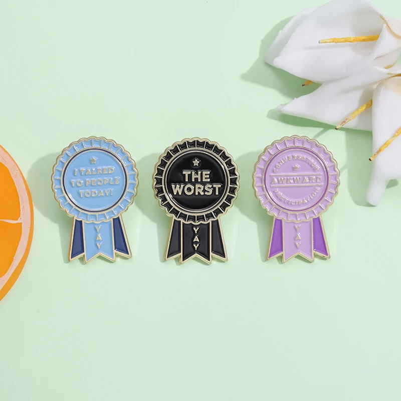 Awkward Worst Medal Brooches Badge Sarcastic Quotes Funny Enamel Pins Clothes Collar Lapel Badge Jewelry Pin for Backpack Hat
Awkward Worst Medal Brooches Badge Sarcastic Quotes Funny Enamel Pins Clothes Collar Lapel Badge Jewelry Pin for Backpack Hat