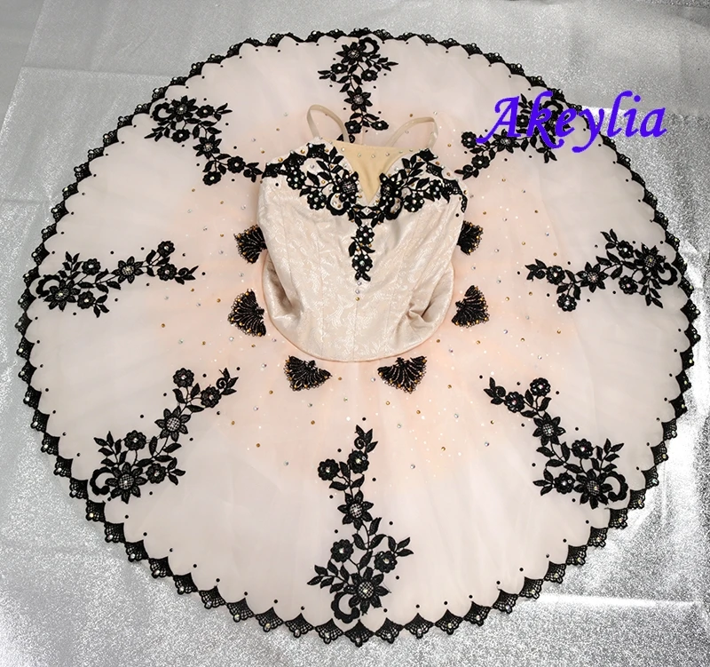 Champagne black professional ballet tutu competition girl peach classical tutu pancake ballet dress performance for women JN0489
Champagne black professional ballet tutu competition girl peach classical tutu pancake ballet dress performance for women JN0489