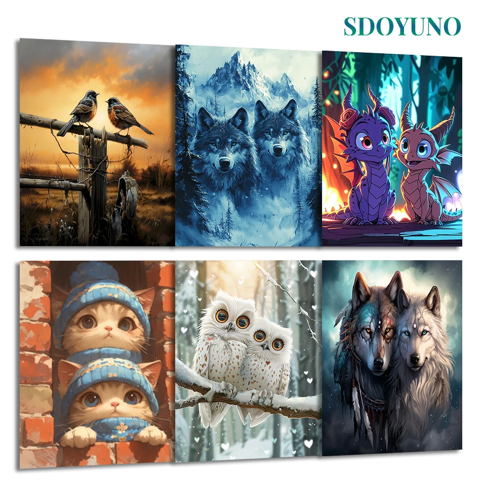 SDOYUNO Painting By Numbers Draw Couple animal Valentines Day Gift Picture Drawing Canvas Painting Watercolor Home Decor Items
SDOYUNO Painting By Numbers Draw Couple animal Valentines Day Gift Picture Drawing Canvas Painting Watercolor Home Decor Items