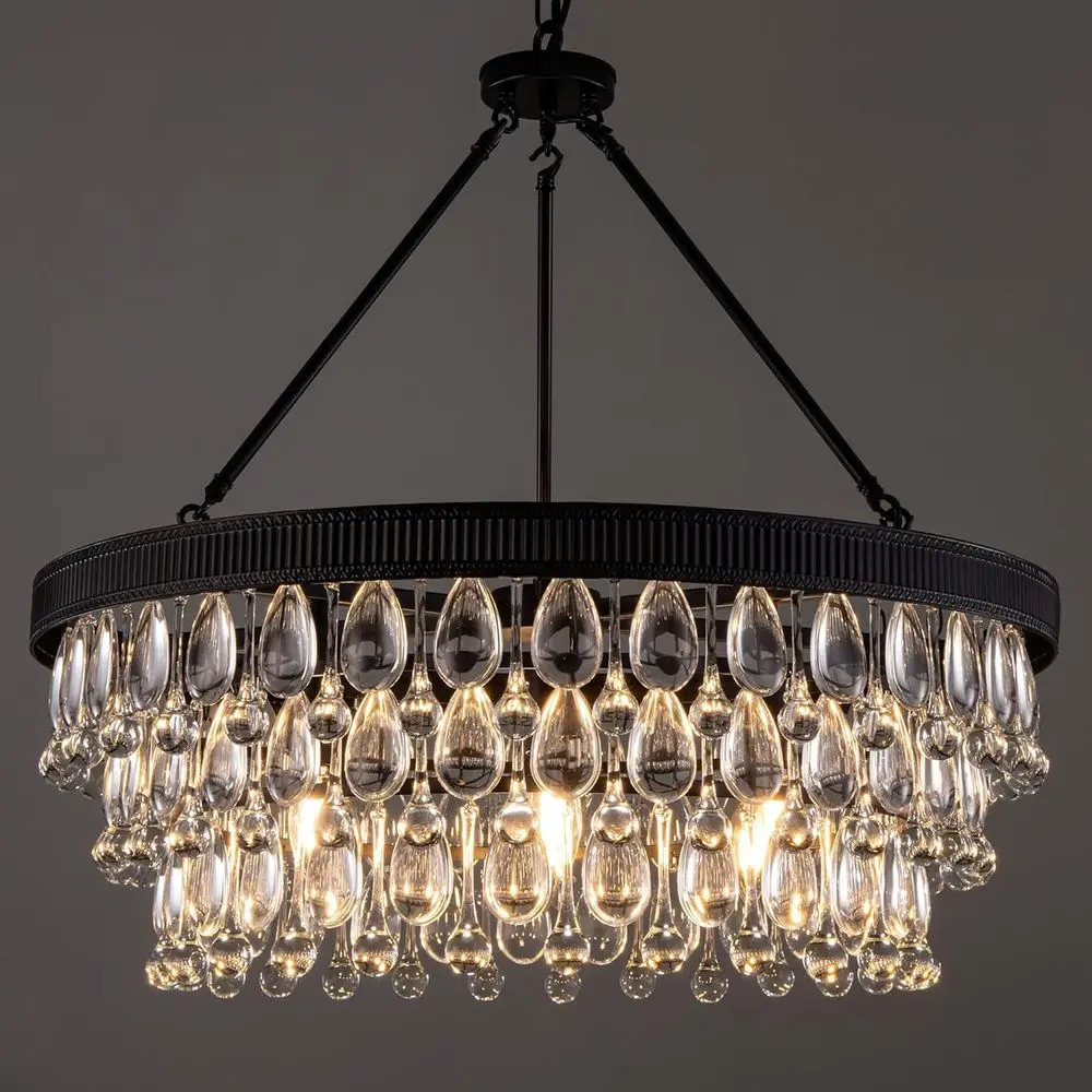 Crystal Chliers, 6-Light 3 Tiers Black Crystal Chlier Light, ern armhouse Luxury Light ixture or Bedroom, Dining Room, Kitchen I
Crystal Chliers, 6-Light 3 Tiers Black Crystal Chlier Light, ern armhouse Luxury Light ixture or Bedroom, Dining Room, Kitchen I