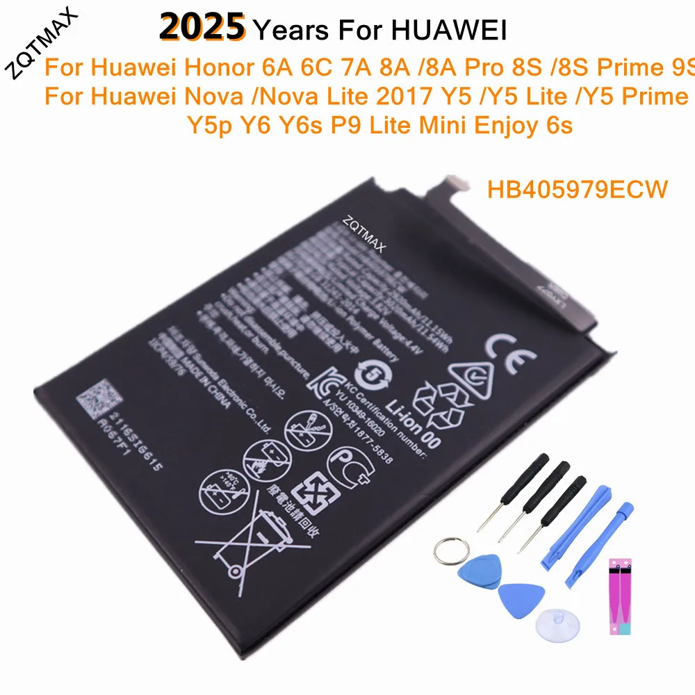 HB405979ECW Battery For Huawei Y5 Lite Prime Y5p Y6 Y6s P9 Lite Mini Enjoy 6s Nova Lite 2017 Honor 6A 6C 7A 8A Pro 8S Prime 9S
HB405979ECW Battery For Huawei Y5 Lite Prime Y5p Y6 Y6s P9 Lite Mini Enjoy 6s Nova Lite 2017 Honor 6A 6C 7A 8A Pro 8S Prime 9S