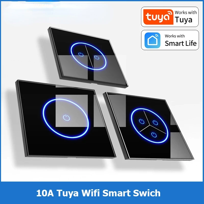 Tuya Wifi EU Smart Switches 1/2/3Gang Touch Light Switch Wall Glasses Panel Switch Smart Life APP Control for Alexa Google Home
Tuya Wifi EU Smart Switches 1/2/3Gang Touch Light Switch Wall Glasses Panel Switch Smart Life APP Control for Alexa Google Home