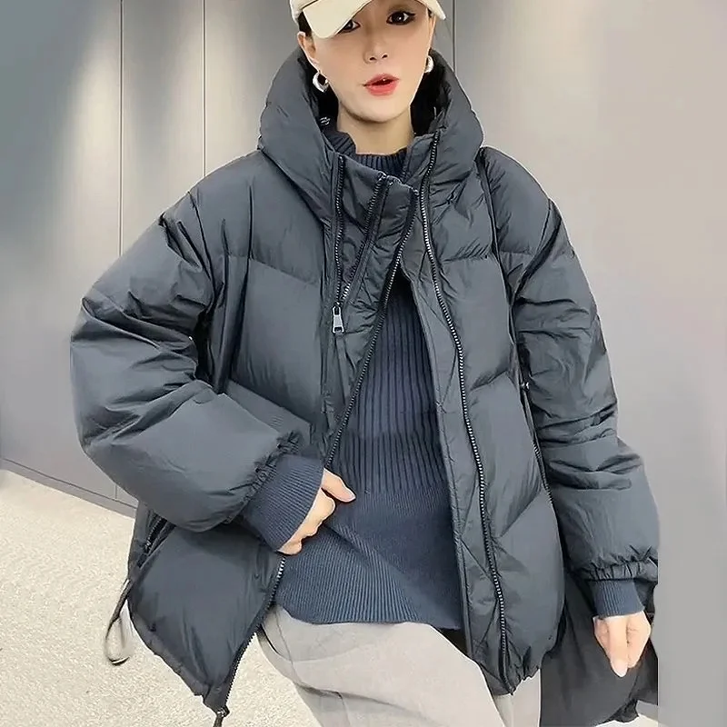 Autumn Winter Loose Jacket Hooded Short Coat Women Overcoat Solid Cotton-padded Clothes Female Parka Outerwear
Autumn Winter Loose Jacket Hooded Short Coat Women Overcoat Solid Cotton-padded Clothes Female Parka Outerwear