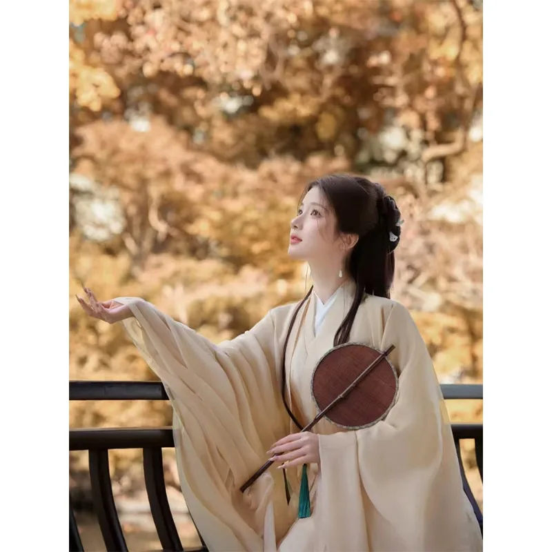2026 Spring Summer Wei Jin Hanfu Women Cross Collar Wide Sleeve Fairy Plain Gorgeous Dress
2026 Spring Summer Wei Jin Hanfu Women Cross Collar Wide Sleeve Fairy Plain Gorgeous Dress