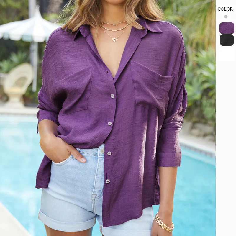Women's Long Sleeve Shirts Black Spring Autumn Solid Shirt Women Top Camisa De Dama Manga Larga Рубашка Женская Рубашки И Блузки
Women's Long Sleeve Shirts Black Spring Autumn Solid Shirt Women Top Camisa De Dama Manga Larga Рубашка Женская Рубашки И Блузки
