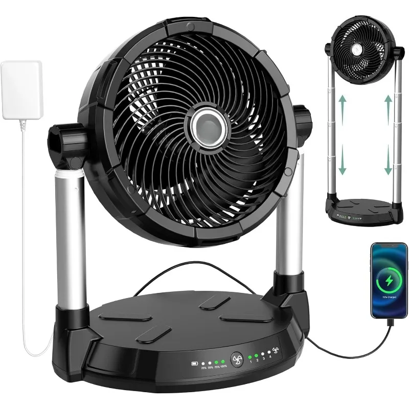 Portable Battery Fan for Outdoors Patios - 40000mAh Rechargeable Battery Operated Camping Fan, 4 Speed Airflow with 12V Outputs,
Portable Battery Fan for Outdoors Patios - 40000mAh Rechargeable Battery Operated Camping Fan, 4 Speed Airflow with 12V Outputs,