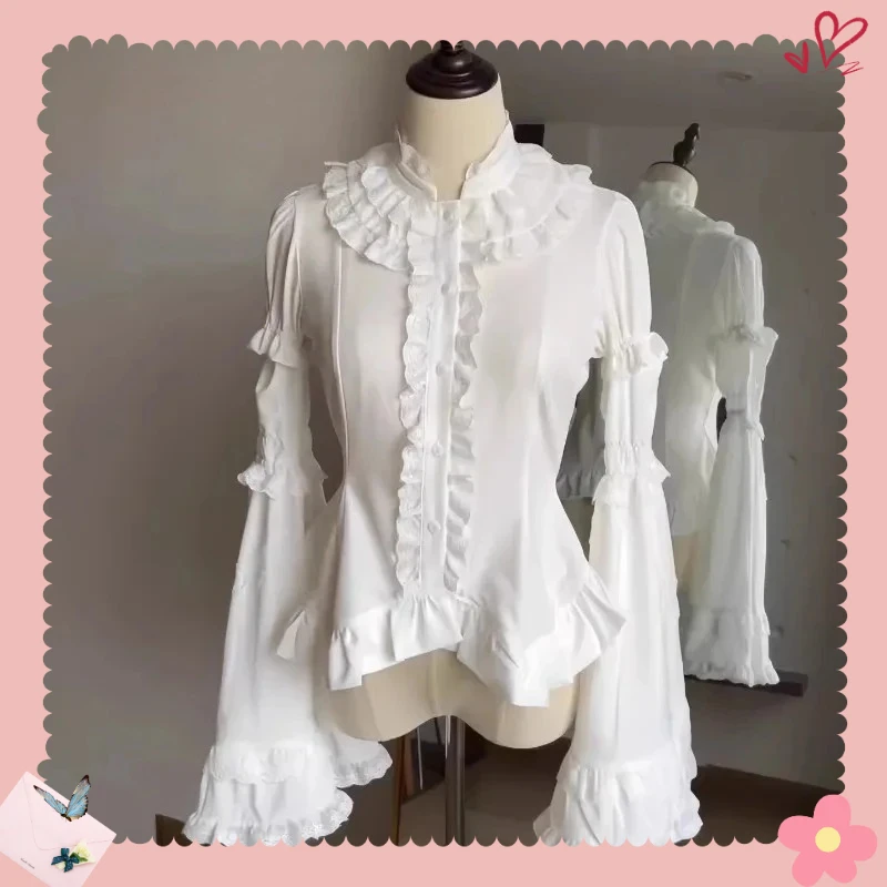 Summer Classical Slimming Skinny Gothic Lolita Inner Shirt Lolita Sweet Versatile Stand-Up Collar Sleeve Solid Color Tops
Summer Classical Slimming Skinny Gothic Lolita Inner Shirt Lolita Sweet Versatile Stand-Up Collar Sleeve Solid Color Tops
