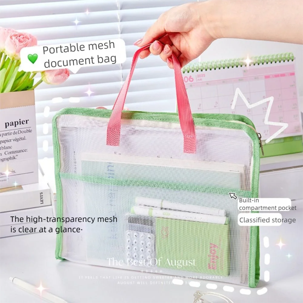 Candy Color Test Paper Storage Bag Visible 3 Compartments Zipper Mesh Bags Multifunctional Handheld Student Tote Bags Travel
Candy Color Test Paper Storage Bag Visible 3 Compartments Zipper Mesh Bags Multifunctional Handheld Student Tote Bags Travel