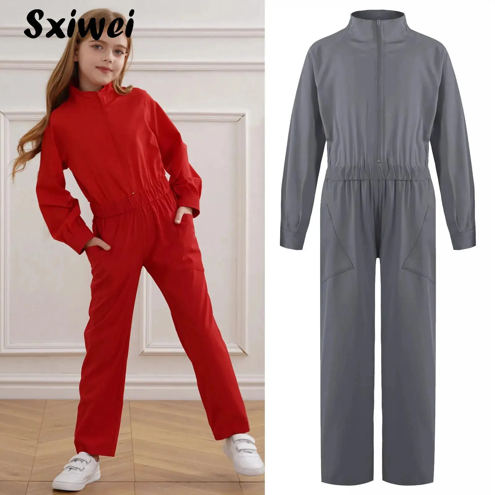 Girls Boys Long Sleeve Cargo Overalls Jumpsuit Cotton Blend Zipper Mechanic Costume Flight Suit with Pockets Halloween Cosplay
Girls Boys Long Sleeve Cargo Overalls Jumpsuit Cotton Blend Zipper Mechanic Costume Flight Suit with Pockets Halloween Cosplay