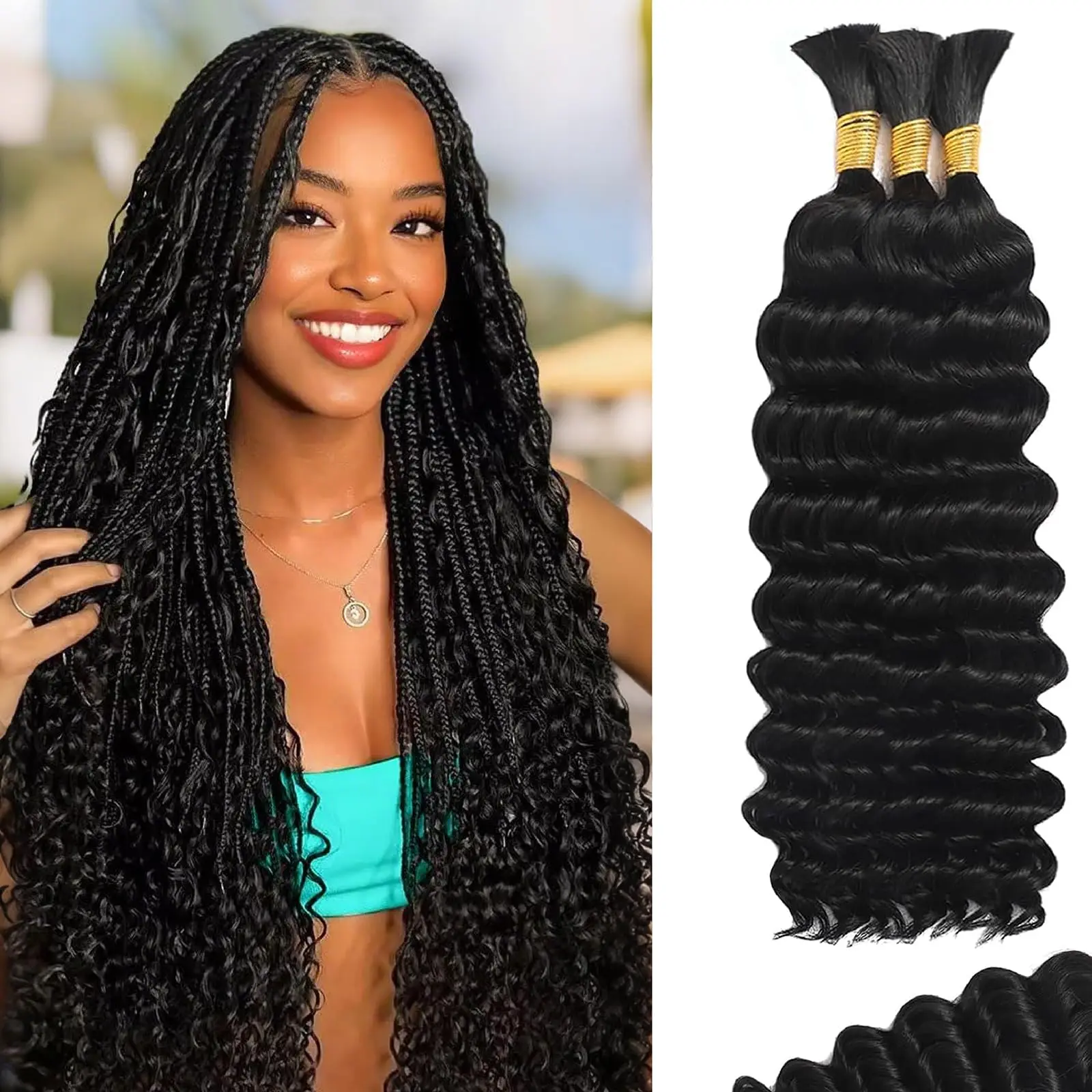 1 Bundles 50G Curly Bulk Human Braiding Hair for Boho Braids 14Inch 10A Brazilian Virgin Deep Wave Bulk Human Hair For Braiding
1 Bundles 50G Curly Bulk Human Braiding Hair for Boho Braids 14Inch 10A Brazilian Virgin Deep Wave Bulk Human Hair For Braiding
