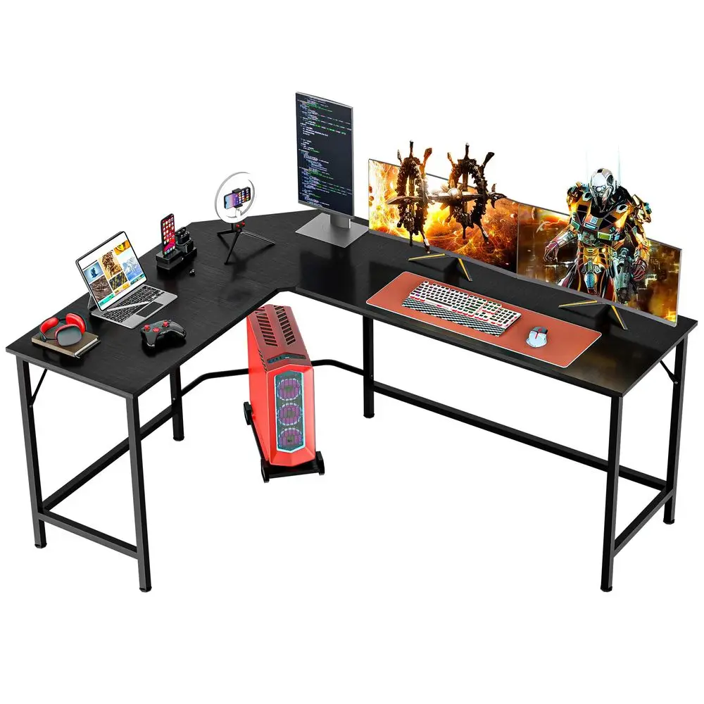 66 L Shaped Gaming Corner Computer Desk with CPU Stand and Foot Rest Bar, PC Laptop Study Table Workstation Gaming Desk for Hom
66 L Shaped Gaming Corner Computer Desk with CPU Stand and Foot Rest Bar, PC Laptop Study Table Workstation Gaming Desk for Hom
