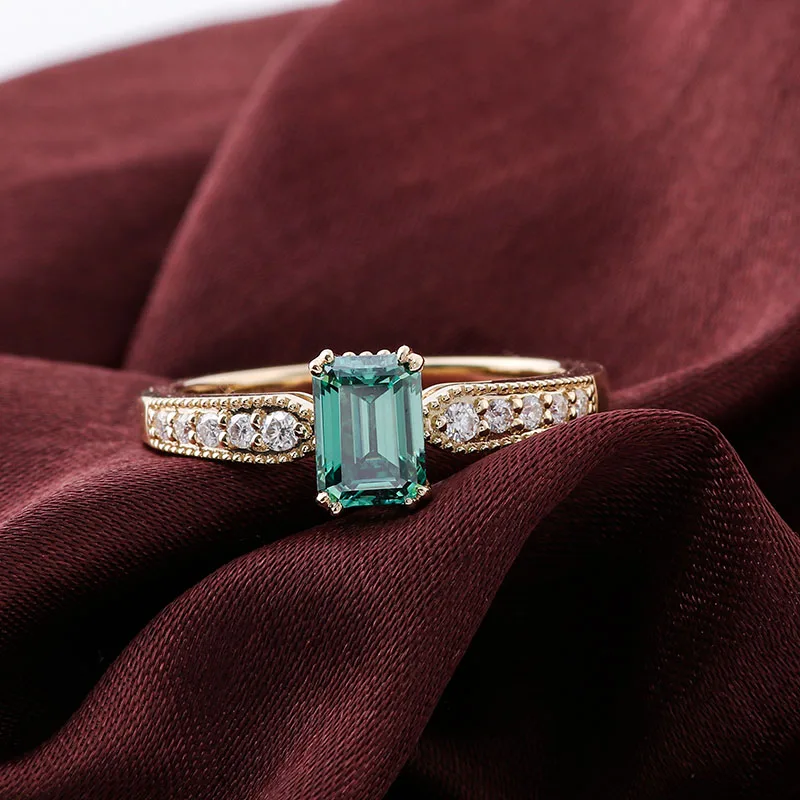 Provence Classic Wedding Ring 10K Solid Gold Green Emerald cut Lab Gemstone Luxury Engagement ring for women Personalized Custom
Provence Classic Wedding Ring 10K Solid Gold Green Emerald cut Lab Gemstone Luxury Engagement ring for women Personalized Custom