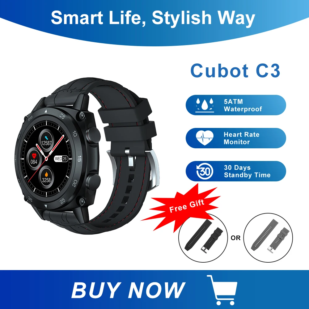 Top Cubot C3 SmartWatch Sport Heart Rate Sleep Monitor 5ATM Waterproof Touch Fitness Tracker Smart Watch for Men Women Android
Top Cubot C3 SmartWatch Sport Heart Rate Sleep Monitor 5ATM Waterproof Touch Fitness Tracker Smart Watch for Men Women Android