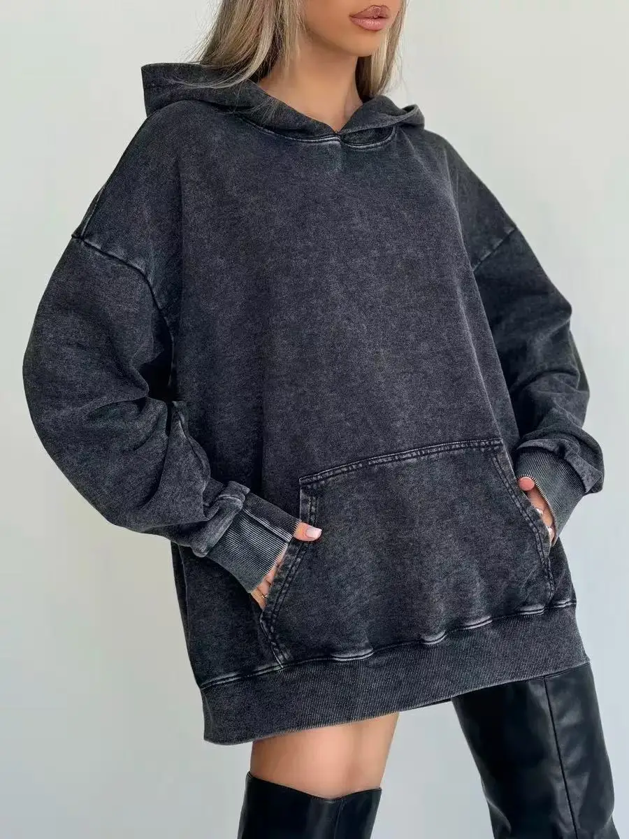 Old-fashioned Design, Chic and Simple Hooded Sweater, Loose and Versatile Temperament, Washed Black American Style
Old-fashioned Design, Chic and Simple Hooded Sweater, Loose and Versatile Temperament, Washed Black American Style