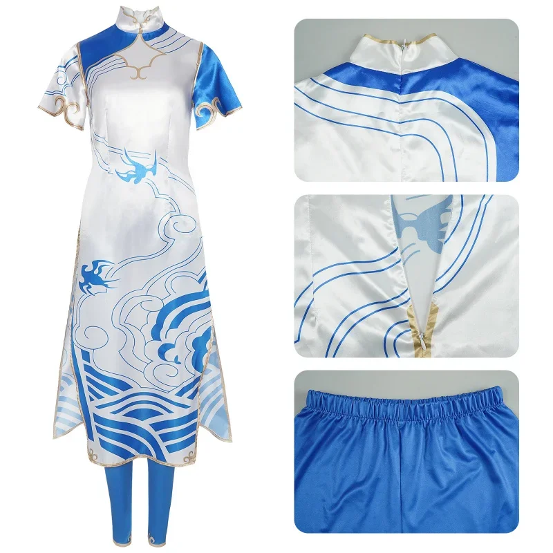 Street Fighter 6 Chun Li Cosplay Costume Blue Cheongsam Combat Suit Women Full Set Outfit Halloween Carnival Suit Cos Customized
Street Fighter 6 Chun Li Cosplay Costume Blue Cheongsam Combat Suit Women Full Set Outfit Halloween Carnival Suit Cos Customized
