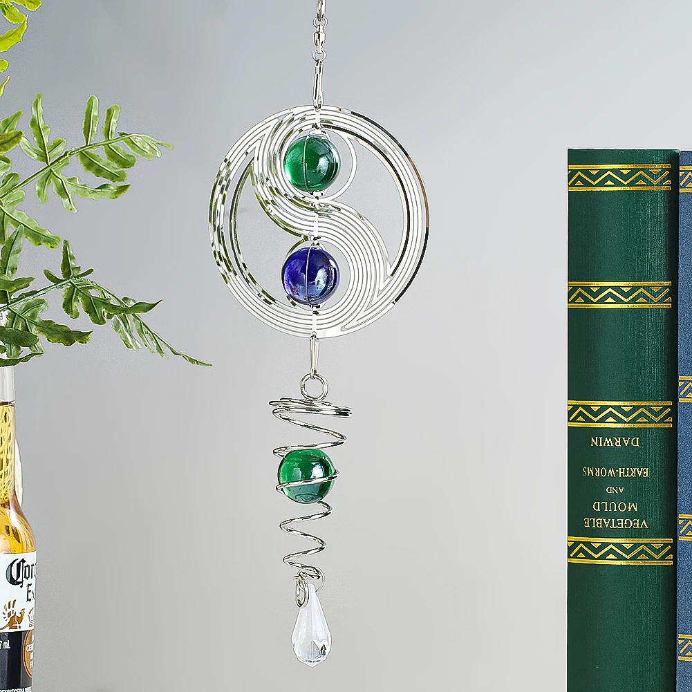 Kinetic Yin Yang Wind Spinner Stabilizer Yard Garden Hanging Whirligig 3D Feng Shui Wind Chimes Catcher Gazing Ball Spiral Tail
Kinetic Yin Yang Wind Spinner Stabilizer Yard Garden Hanging Whirligig 3D Feng Shui Wind Chimes Catcher Gazing Ball Spiral Tail