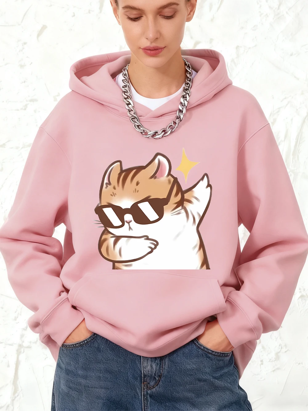 Крутые солнцезащитные очки для кошек с принтом, хлопковые толстовки, женские зимние свободные толстовки, флисовый теплый пуловер для бега, базовая одежда с карманами
Крутые солнцезащитные очки для кошек с принтом, хлопковые толстовки, женские зимние свободные толстовки, флисовый теплый пуловер для бега, базовая одежда с карманами