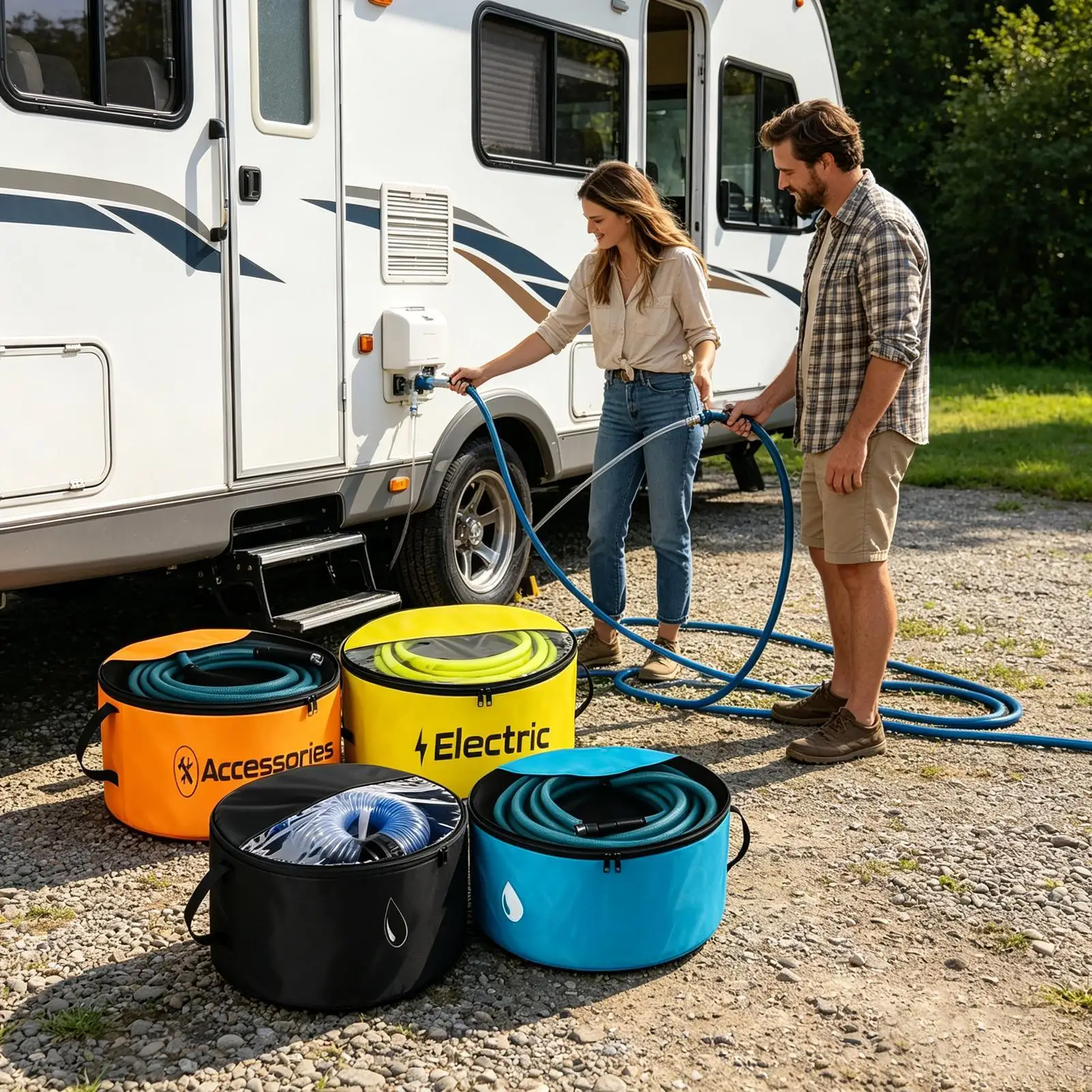 RV Hose Storage Bag 4 Pieces Waterproof Heavy Duty Container Two-Way Zipper Closures RV Hose Bag With Visible Cover For
RV Hose Storage Bag 4 Pieces Waterproof Heavy Duty Container Two-Way Zipper Closures RV Hose Bag With Visible Cover For