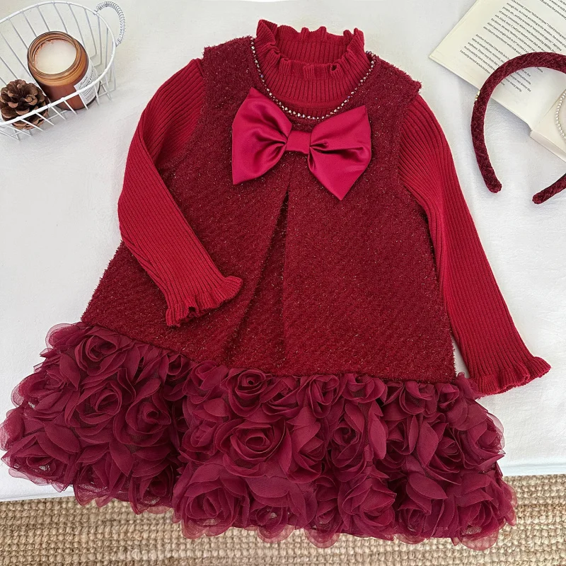 New Girls Princess Dress Winter Dress Baby Girl Bow Vest Dress Fleece Lined Dress68629
New Girls Princess Dress Winter Dress Baby Girl Bow Vest Dress Fleece Lined Dress68629