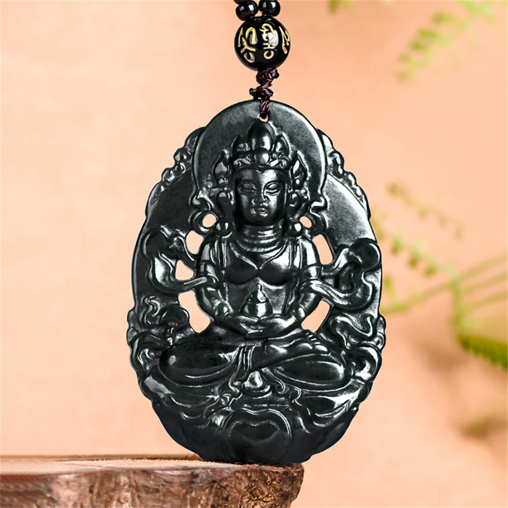 Natural Black HeTian Jade Carved Charm Hollow GuanYin Lucky Pendant Amulet Necklace Certificate Party Luxury Jade Gift Jewelry
Natural Black HeTian Jade Carved Charm Hollow GuanYin Lucky Pendant Amulet Necklace Certificate Party Luxury Jade Gift Jewelry