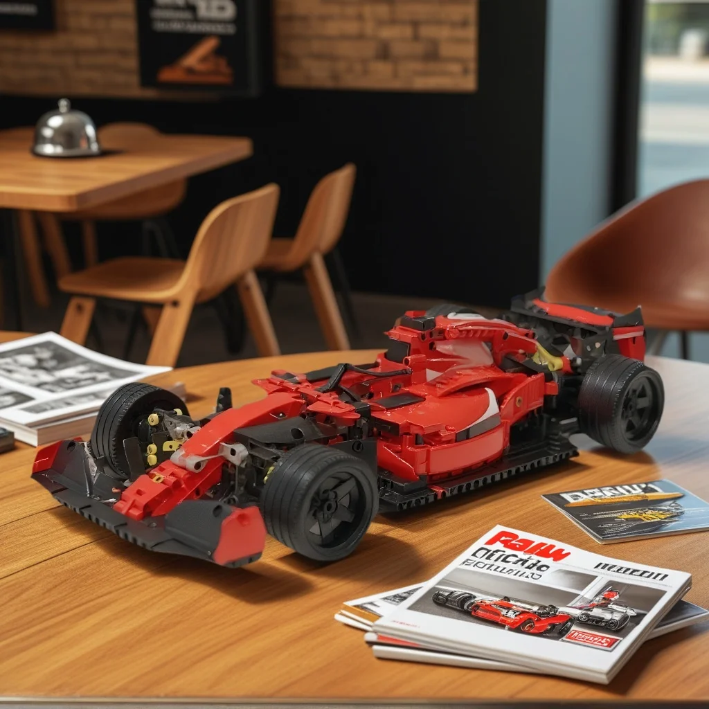 Набор для сборки классического красного гоночного автомобиля из более чем 1000 деталей, конструктор для сборки трековых машинок.
Набор для сборки классического красного гоночного автомобиля из более чем 1000 деталей, конструктор для сборки трековых машинок.