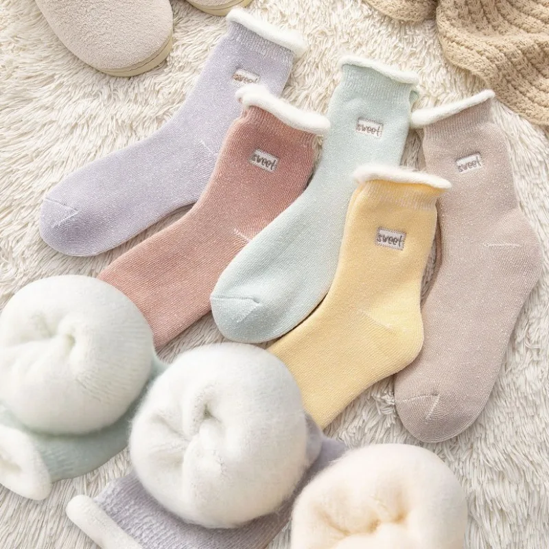 New Winter Thicken Themal Socks Women Girls Soft Warm Solid Color Sweet Cute Socks Casual Kawaii Sleeping Floor Middle Tube Sock
New Winter Thicken Themal Socks Women Girls Soft Warm Solid Color Sweet Cute Socks Casual Kawaii Sleeping Floor Middle Tube Sock