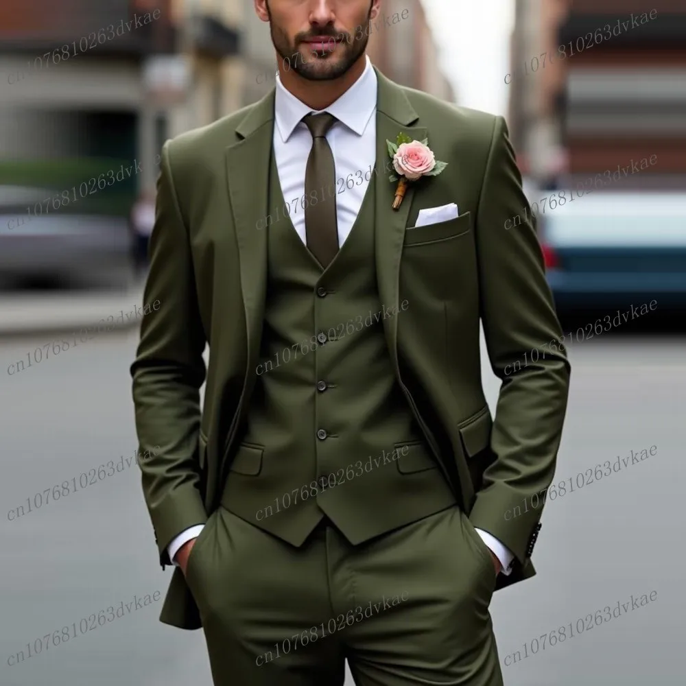 Army Green Men Suit Groom Groomsman Wedding Party Prom Business Formal Occasion Male Tuxedos 3 Piece Set Jacket Vest Pants
Army Green Men Suit Groom Groomsman Wedding Party Prom Business Formal Occasion Male Tuxedos 3 Piece Set Jacket Vest Pants