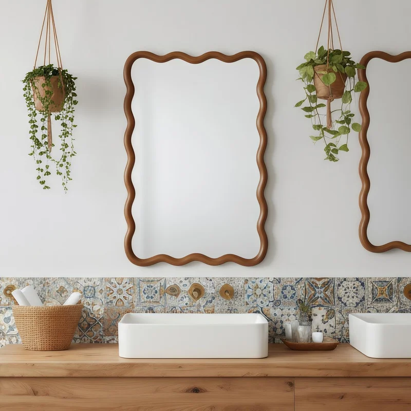 Black Walnut 20x30 Wavy Rectangle Wood Frame Mirror for Bedroom Bathroom Living Room Entryway
Black Walnut 20x30 Wavy Rectangle Wood Frame Mirror for Bedroom Bathroom Living Room Entryway