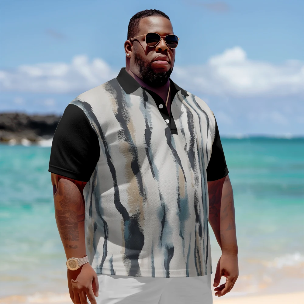 1 men's plus size polo shirt with summer light color rendering printed casual lapel button suitable for shopping and golf
1 men's plus size polo shirt with summer light color rendering printed casual lapel button suitable for shopping and golf