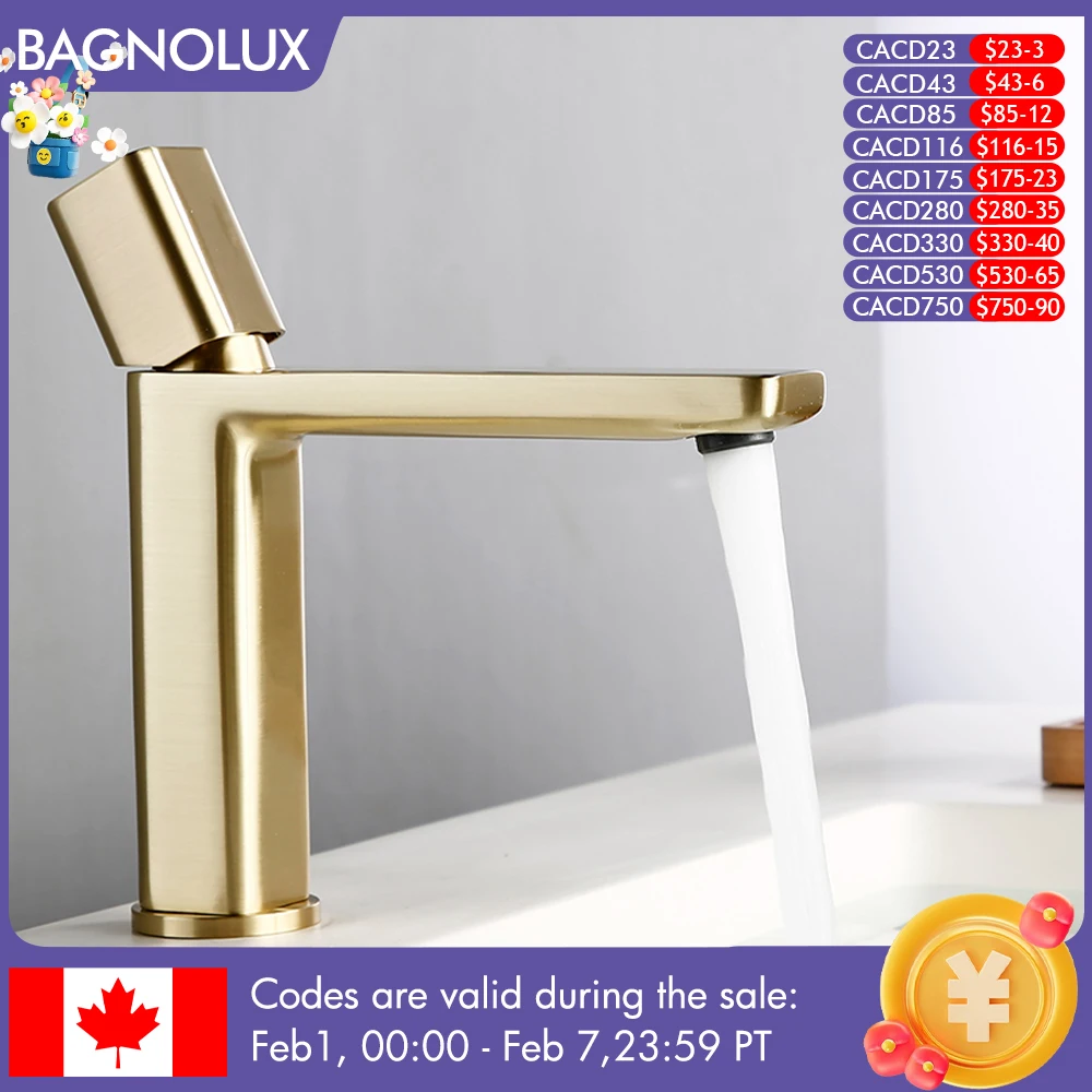 Смесители для ванной комнаты Bagnolux из матовой латуни, одно отверстие, одна ручка, для горячей и холодной воды
Смесители для ванной комнаты Bagnolux из матовой латуни, одно отверстие, одна ручка, для горячей и холодной воды