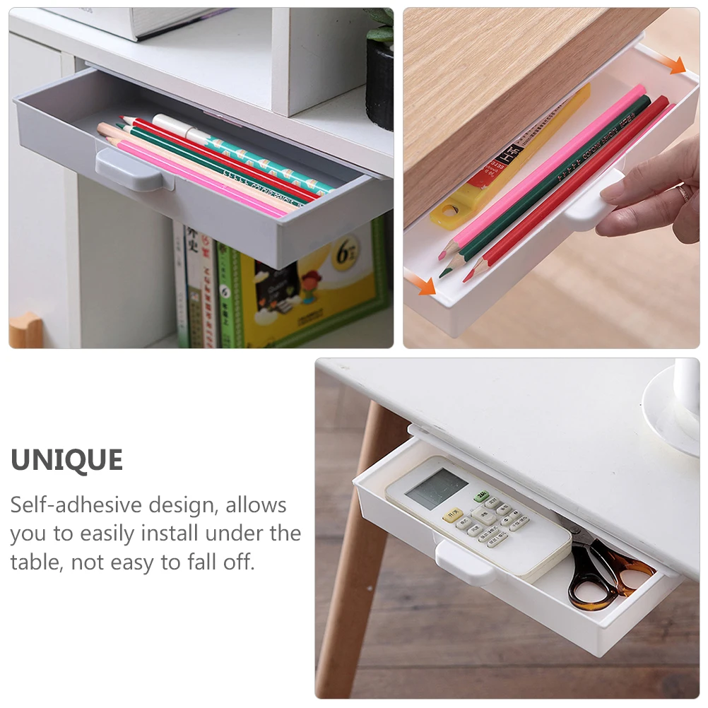 3 Pcs Adhesive Pen Box Under Desk Drawer Stationery Storage Organizer Desk Cabinet PP Table Container
3 Pcs Adhesive Pen Box Under Desk Drawer Stationery Storage Organizer Desk Cabinet PP Table Container