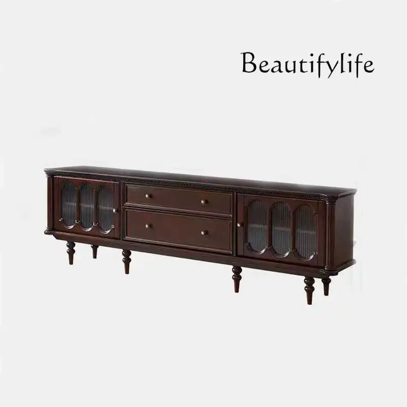 American solid wood TV cabinet living room French light luxury small apartment retro video cabinet designer
American solid wood TV cabinet living room French light luxury small apartment retro video cabinet designer