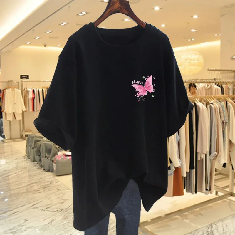 Summer Butterfly Printed Short Sleeve T-shirt Women Clothing O-neck Loose Casual Top Tee Pure Cotton Basics Pullovers
Summer Butterfly Printed Short Sleeve T-shirt Women Clothing O-neck Loose Casual Top Tee Pure Cotton Basics Pullovers