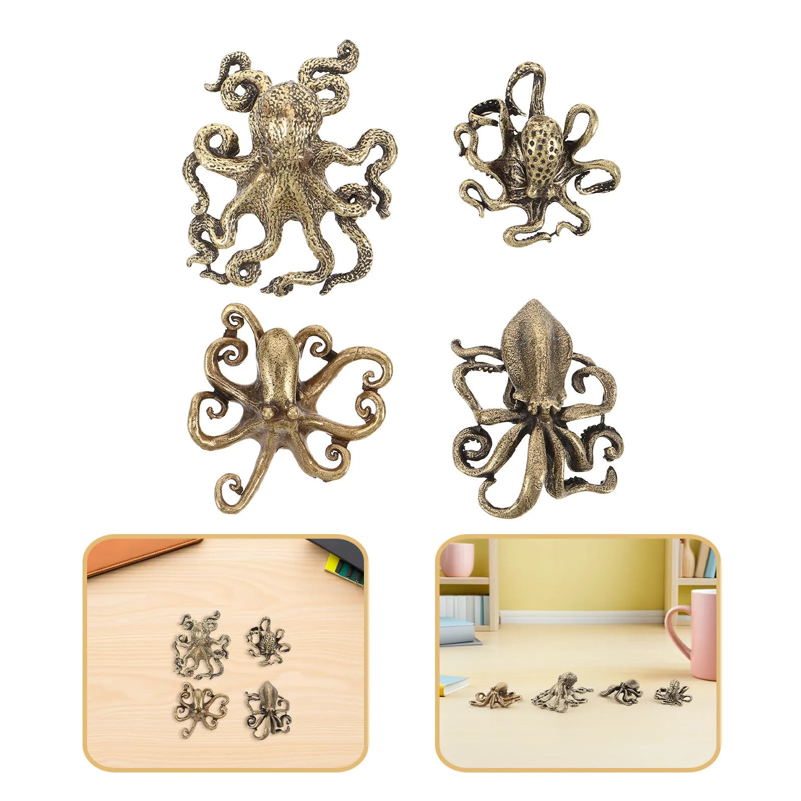 4Pcs Tiny Brass Octopus Sculptures Realistic Miniature Ocean Animal Figures for Aquarium Decor Bookshelf Living Room Marine
4Pcs Tiny Brass Octopus Sculptures Realistic Miniature Ocean Animal Figures for Aquarium Decor Bookshelf Living Room Marine